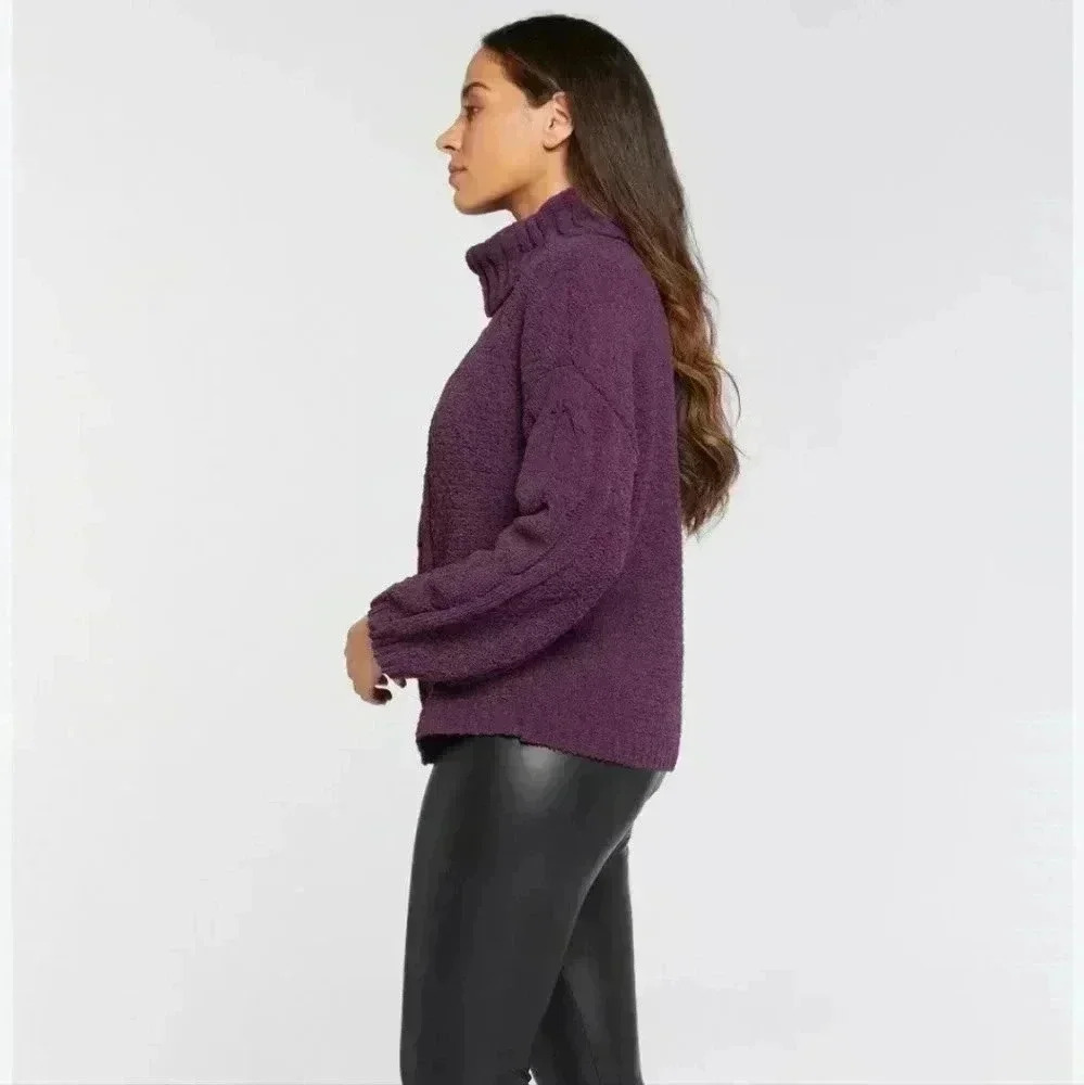 Seven7 CHENILLE SWEATER BLACKBERRY WINE - Picture 2 of 4